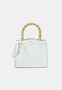 Guess AIDA SMALL SATCHEL - Handbag - Ivory