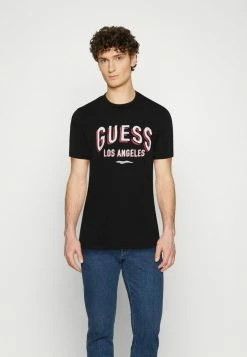 Guess SIGNBOARD - Print T-shirt - Jet Black
