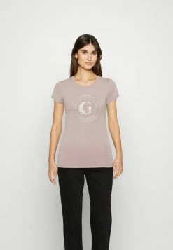 Guess CREST LOGO - Print T-shirt - Posh Taupe