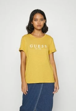 Guess ROLL CUFF TEE - Print T-shirt - Gold Flake