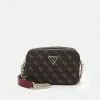 Guess NOELLE CROSSBODY CAMERA - Across Body Bag - Brown