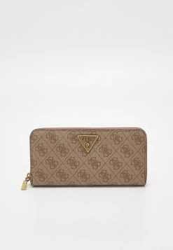 Guess LAUREL LARGE ZIP AROUND - Wallet - Latte