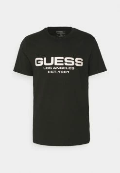 Guess BERTIL - Print T-shirt - Jet Black