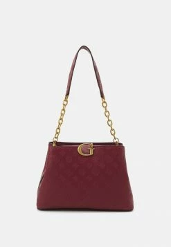 Guess VIBE SHOULDER BAG - Handbag - Merlot Logo
