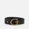 Guess ADJUSTABLE PANT BELT - Belt - Black/gold-coloured