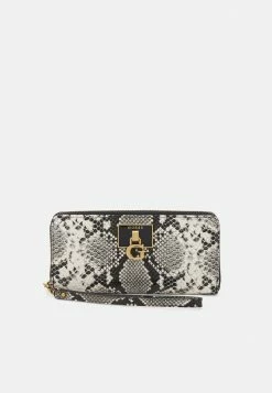 Guess STEPHI LARGE ZIP AROUND - Wallet - Black/white