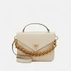 Guess RETOUR TOP HANDLE FLAP - Handbag - Beige