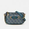 Guess IZZY DOUBLE POUCH CROSSBODY SET - Across Body Bag - Teal Logo