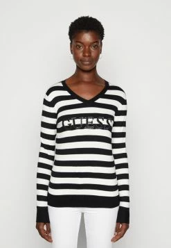 Guess ANNE VN LS SWTR - Jumper - White And Black