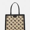 Guess KATEY TOTE - Tote Bag - Natural/black