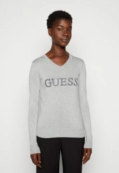 Guess ANNE VN LS SWTR - Jumper - Light Melange Grey