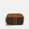 Guess NOELLE CROSSBODY CAMERA - Across Body Bag - Brown