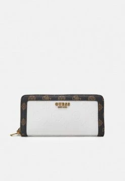 Guess ABEY LARGE ZIP AROUND - Wallet - White Logo Multi