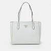 Guess DOWNTOWN CHIC TURNLOCK TOTE - Handbag - White