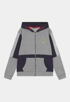 Guess JUNIOR HODDED ACTIVE - Zip-up Sweatshirt - Light Stone Heather