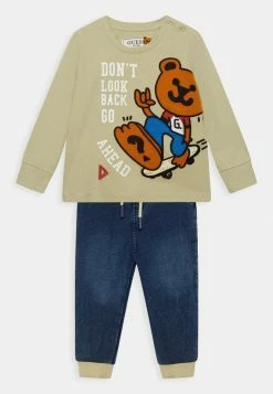 Guess TODDLER SET - Long Sleeved Top - Grey Tealerium