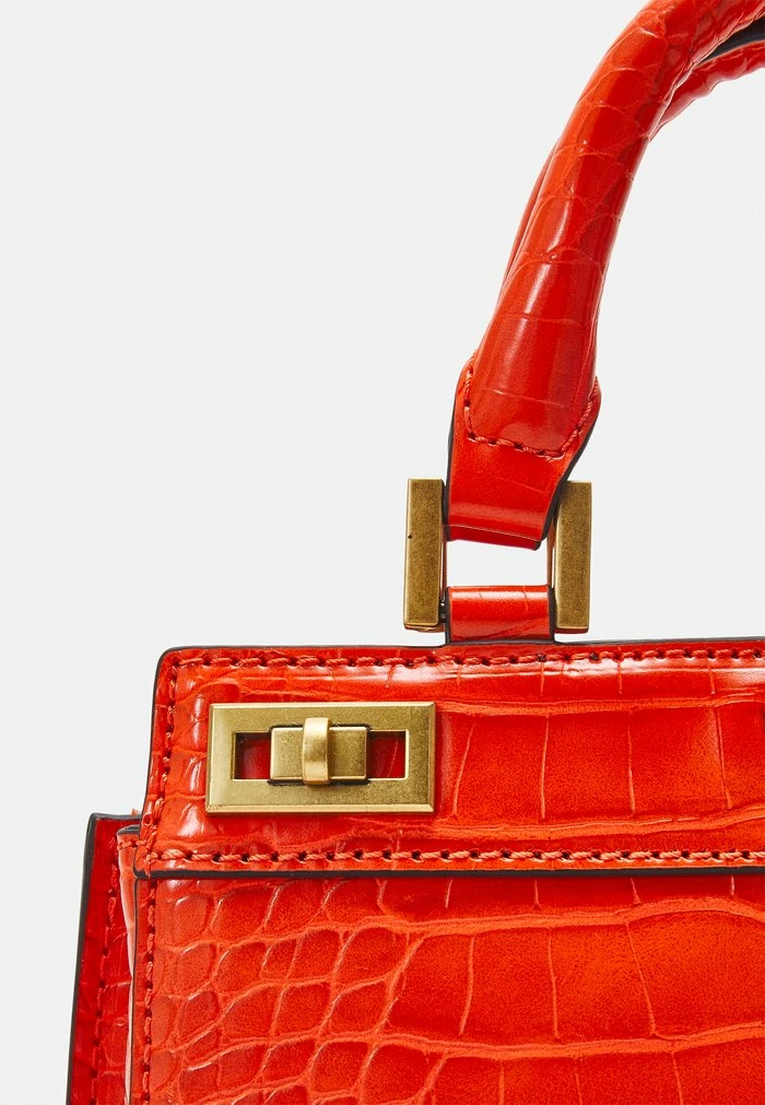 Guess KATEY CROC MINI SATCHEL - Handbag - Flame - Image 5