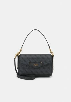 Guess ECO BRENTON FLAP SHOULDER BAG - Handbag - Coal Logo