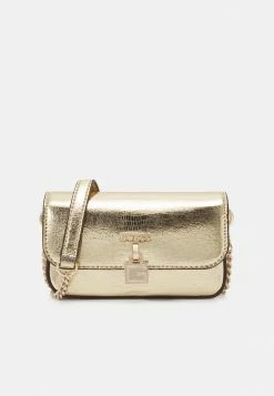 Guess NIGHT FALL MINI CROSSBODY FLAP - Across Body Bag - Gold