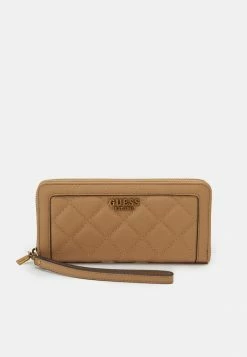 Guess ABEY LARGE ZIP AROUND - Wallet - Beige