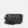 Guess IZZY DOUBLE POUCH CROSSBODY SET - Across Body Bag - Coal