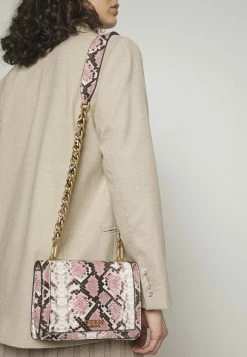 Guess ABEY CROSSBODY FLAP - Across Body Bag - Pink Python