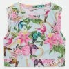 Guess JUNIOR ACTIVE BRA - Top - Green Floral Butterf