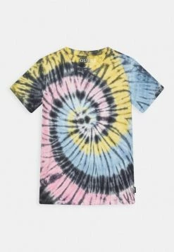 Guess JUNIOR TIE DYE TEE UNISEX - Print T-shirt - Lemon Mist Multi