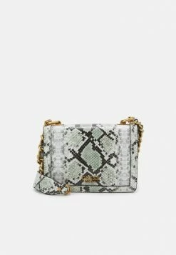 Guess ABEY CROSSBODY FLAP - Across Body Bag - Stone Python