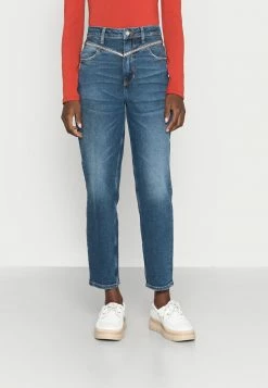 Guess MOM FRONT YOKE - Straight Leg Jeans - Sparkle Blue