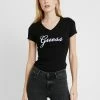 Guess SLIM FIT - Print T-shirt - Jet Black