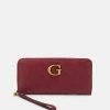 Guess VIBE LARGE ZIP AROUND - Wallet - Merlot Logo