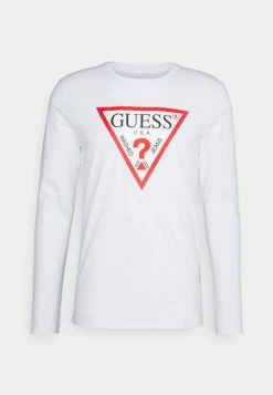 Guess ORIGINAL LOGO TEE - Long Sleeved Top - Pure White