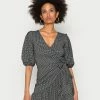 Guess ZAMA DRESS - Day Dress - Black White Vichy