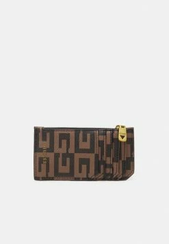 Guess ESCAPE CARD CASE ZIPPER UNISEX - Wallet - Brown