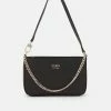 Guess KATEY MINI TOP ZIP SHOULDER - Handbag - Black