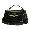Guess ENISA TOP HANDLE FLAP - Handbag - Black