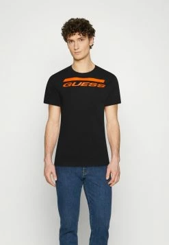 Guess LOGO TEE - Print T-shirt - Jet Black