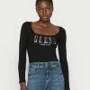 Guess HEVELINA - Long Sleeved Top - Jet Black