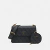 Guess ALEXIE CROSSBODY FLAP - Across Body Bag - Coal
